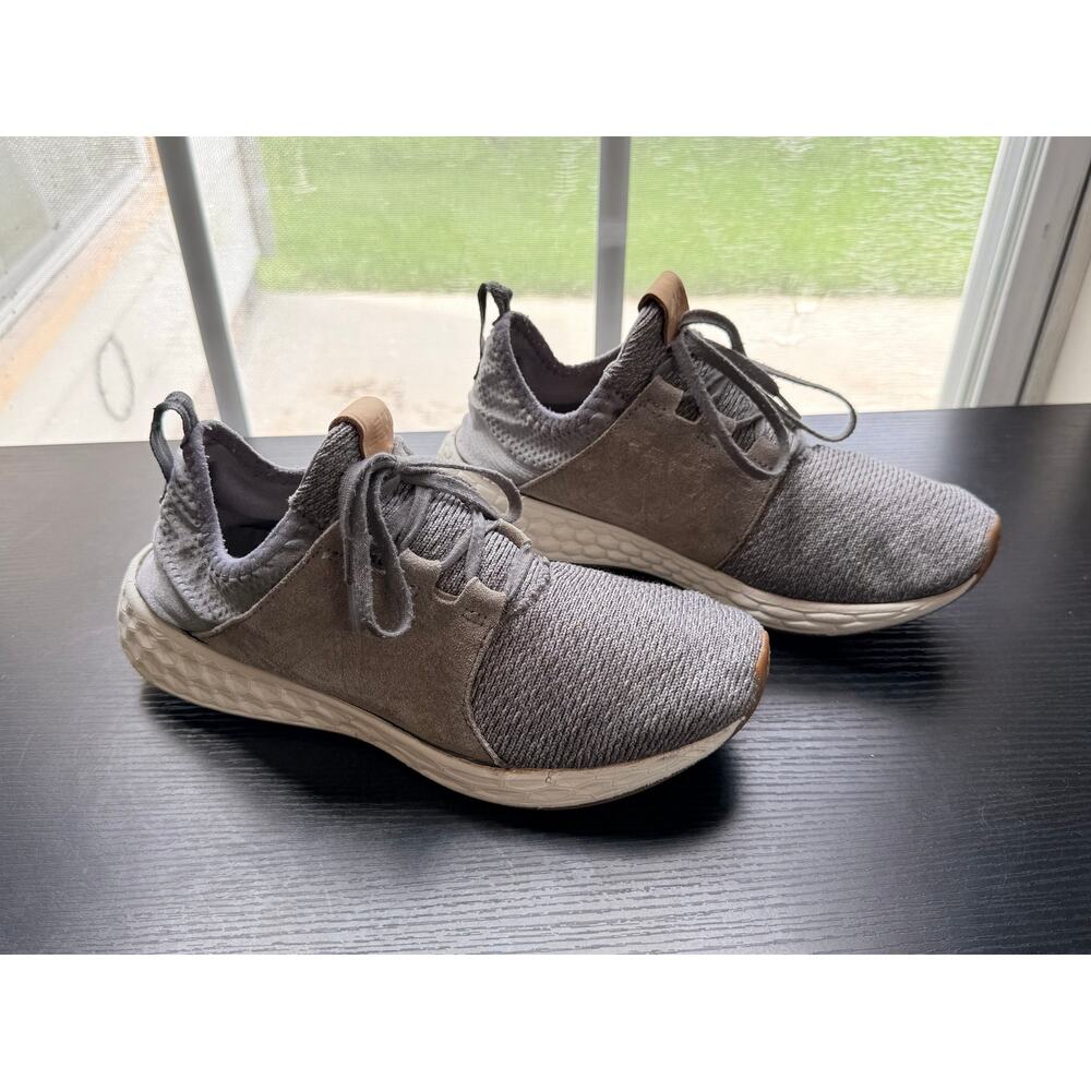 New Balance Fresh Foam Sneakers Women Size 8 Gray Knit Lace Up Running Shoes